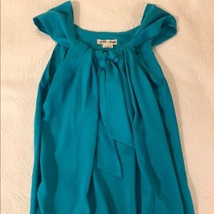 Blue blouse with tie